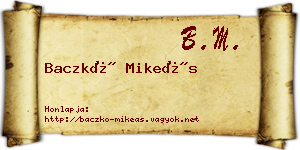 Baczkó Mikeás névjegykártya
